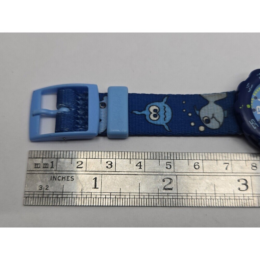 Vintage Flik Flak Swatch Kids Fish Blue Aluminum Watch Swiss Ocean New Battery - Picture 9 of 10